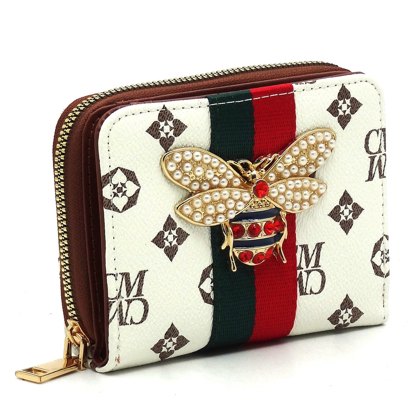 Monogram Queen Bee Stripe Wallet