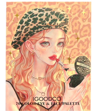 IGOODCO CHEETAH HAT 70 COLOR EYE AND FACE PALETTE