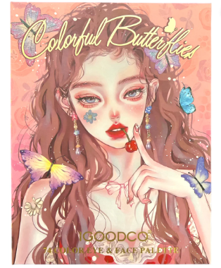 IGOODCO COLORFUL BUTTERFLIES 74 COLOR EYE AND FACE PALETTE