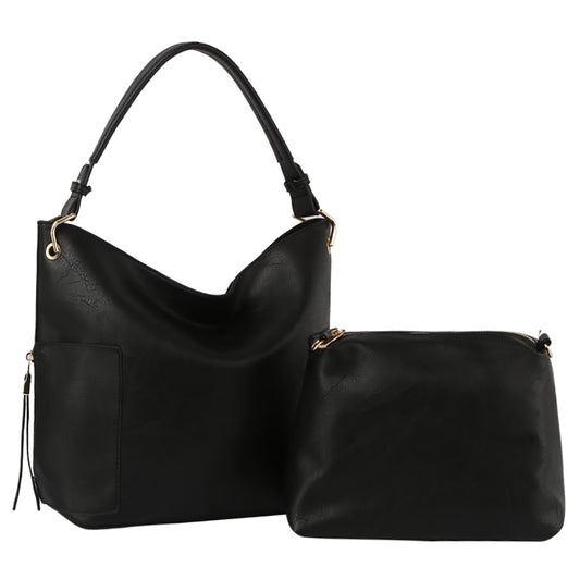 Fashion Side Zip Pocket 2-in-1 Shoulder Bag