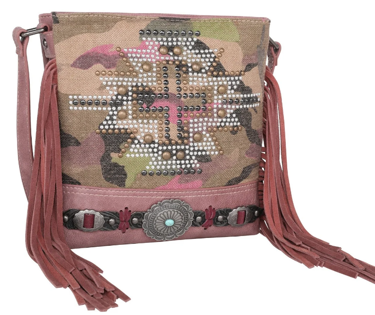 Montana West Aztec Collection Camo Print Canvas Concealed Carry Crossbody