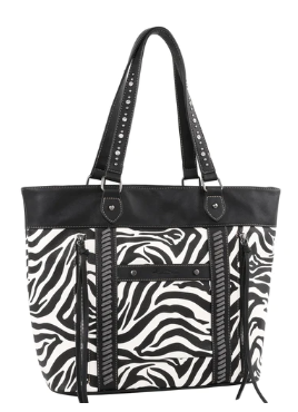 Montana West Zebra Print Concealed Carry Wide Tote