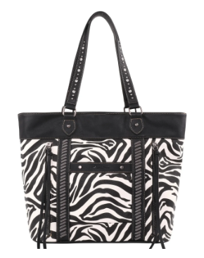 Montana West Zebra Print Concealed Carry Wide Tote