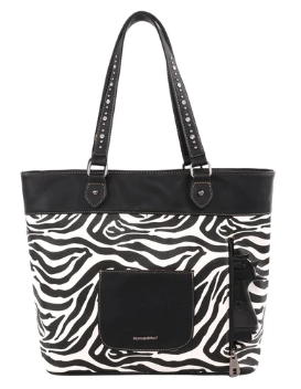 Montana West Zebra Print Concealed Carry Wide Tote