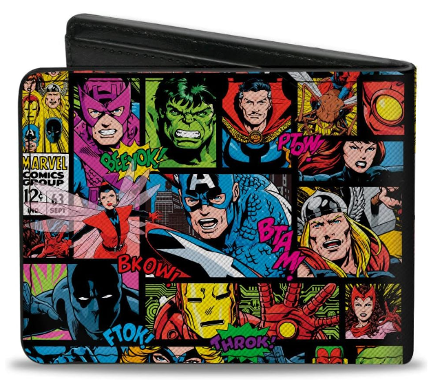 Marvel Comics Avengers Superhero Bifold Vegan Leather Wallet