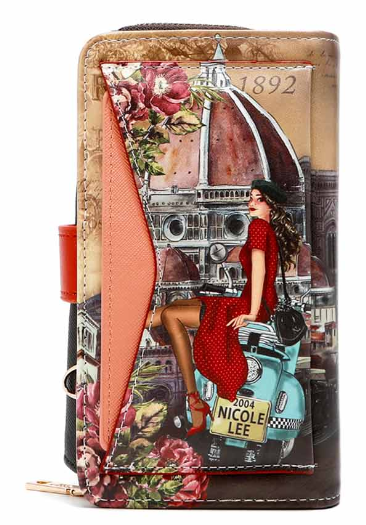 NICOLE LEE TRIFOLD PHONE CASE CROSSBODY WALLET