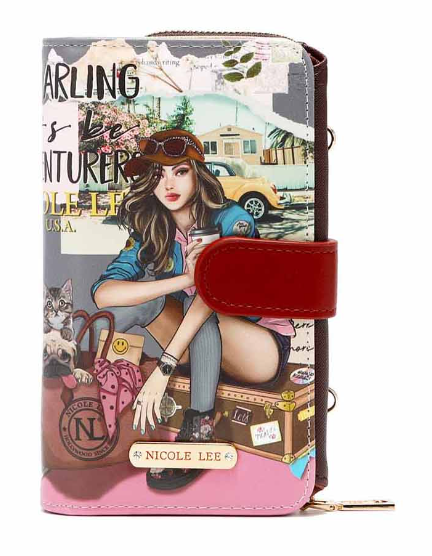 NICOLE LEE TRIFOLD PHONE CASE CROSSBODY WALLET