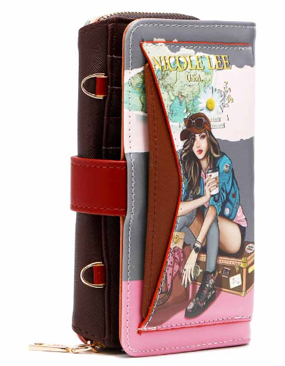 NICOLE LEE TRIFOLD PHONE CASE CROSSBODY WALLET