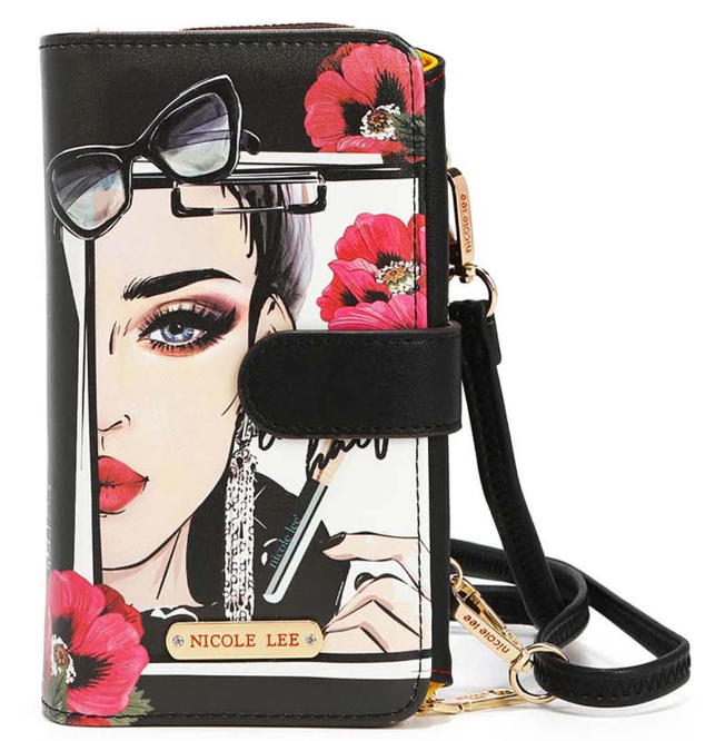 NICOLE LEE TRIFOLD PHONE CASE CROSSBODY WALLET