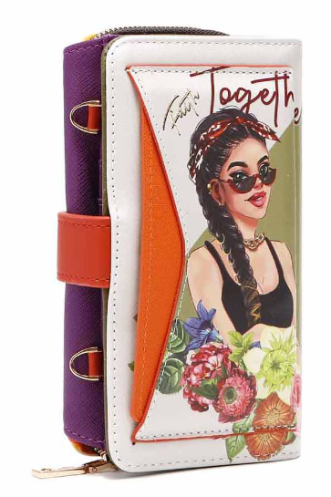 NICOLE LEE TRIFOLD PHONE CASE CROSSBODY WALLET