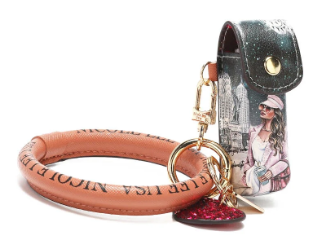 Nicole Lee SARA IS SOFT BUT STRONG Lipstick Case with O-ring Wristlet Keychain