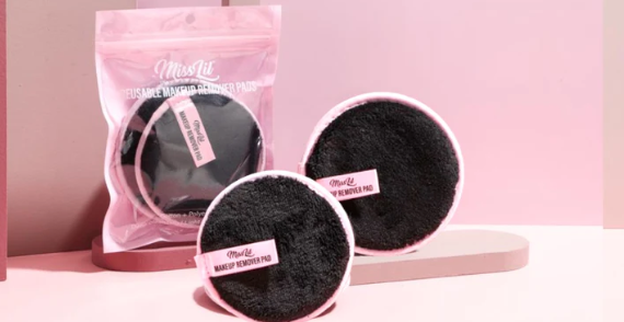 Skincare- Miss Lil 2pc Reusable Makeup Remover Pads Cotton Polyester Fiber