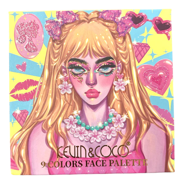 Kevin & Coco 9 Color Face Palette Heart Glasses