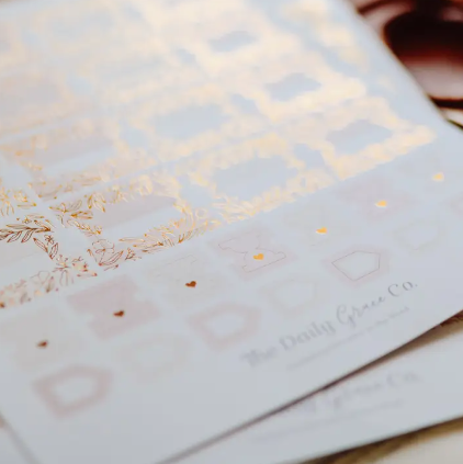 Gold Foil Bible Tabs - Dusty Pink