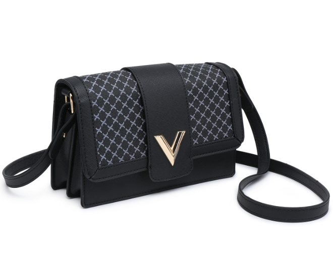 V Accent Flap Monogram Crossbody Bag