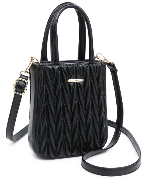 Chevron Quilted Mini Tote Satchel