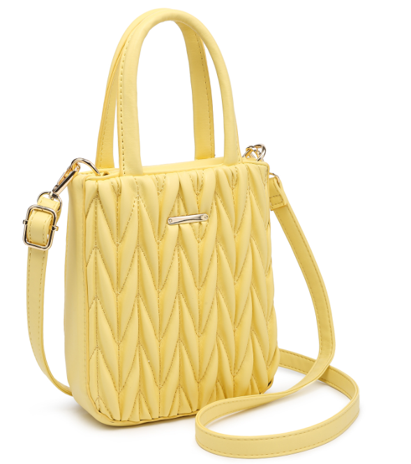 Chevron Quilted Mini Tote Satchel