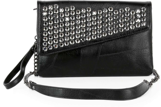 Rhinestone Top Flap Shoulder Bag Wristlet