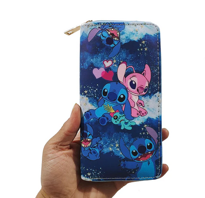 Cartoon Blue Aillen Wallet Long Zipper