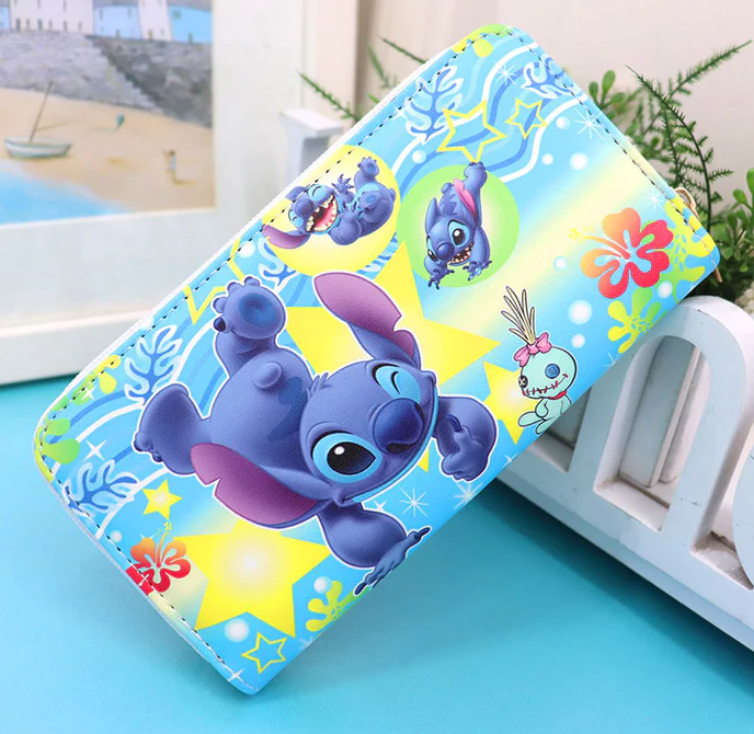 Cartoon Blue Aillen Wallet Long Zipper