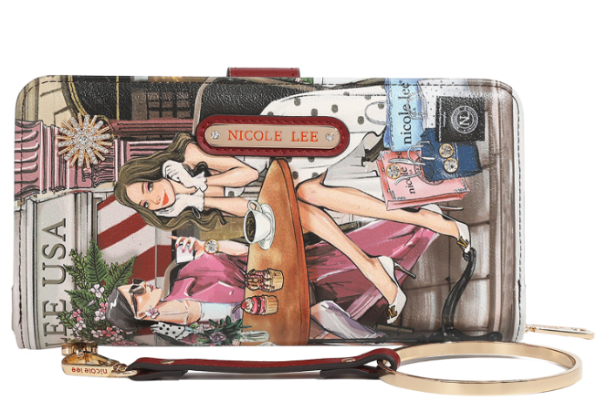 NICOLE LEE SIGNATURE BIFOLD WALLET WRISTLET