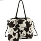 Microfiber Cow Printed 2-in-1 Satchel