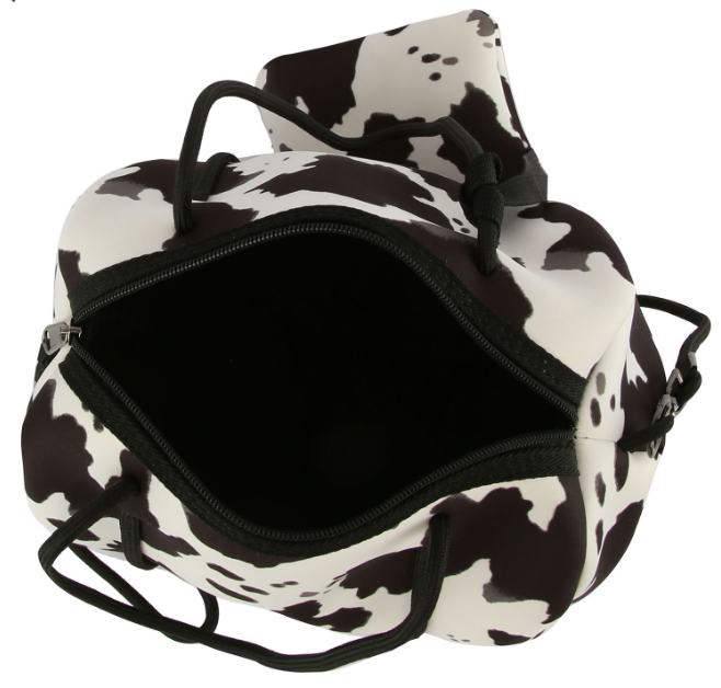 Microfiber Cow Printed 2-in-1 Satchel