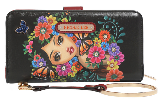 NICOLE LEE ALMA DE COLORES SIGNATURE BIFOLD WALLET WRISTLET