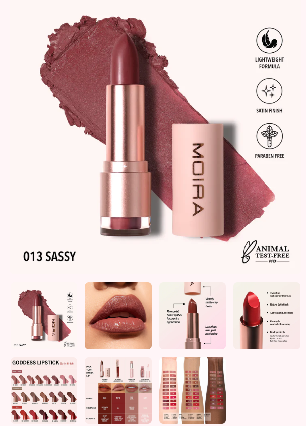 MOIRA Goddess Lipstick- (13 Sassy)