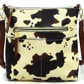 Cow & Leopard Zip Pocket Crossbody Bag