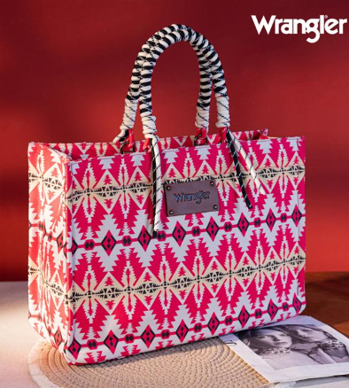 Wrangler Oversized Tote Bag Braided Handles Weekender Bag