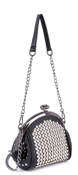 Studded Rhinestone Shoulder Bag