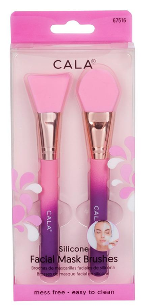 SILICONE FACIAL MASK BRUSH 2 PCS PINK