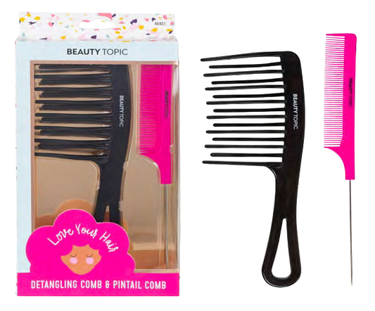 DETANGLING COMB AND PINTAIL HAIR COMB SET