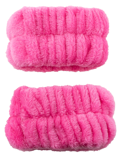 CALA SPA HEADBAND AND WRISTBAND SET HOT PINK