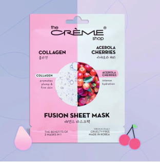 THE CREME SHOP COLLAGEN & ACEROLA CHERRY FUSION SHEET MASK