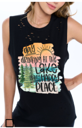 DAY drinking at the lake is my happy place T-shirt