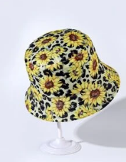 Sun Flower leopard print bucket hat