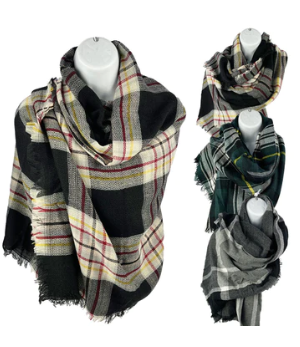 WINTER PLAID PATTERN SCARF