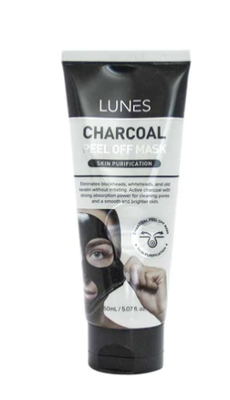 LUNES Charcoal Peel Off Mask-Eliminates Black heads, whiteheads, Active charcoal