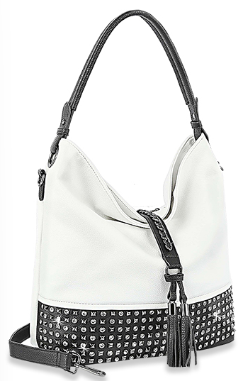 Studded Large Hobo Handbag