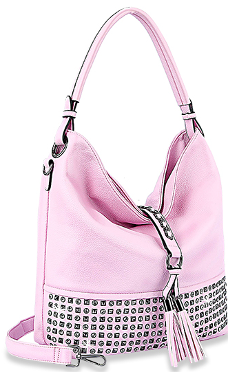 Studded Large Hobo Handbag